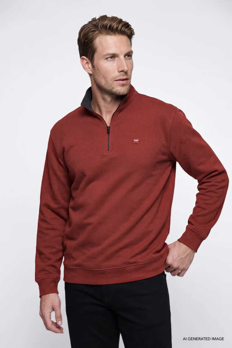 Wrangler Selanik Half Zip Erkek Sweatshirt W2620081810 - 1