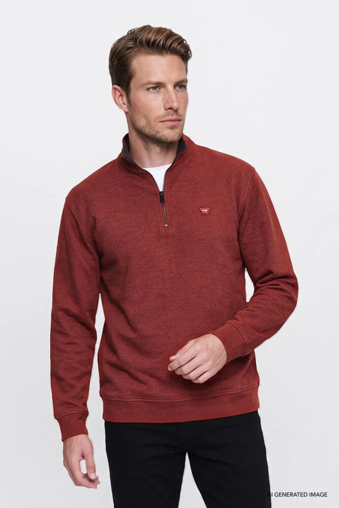 Wrangler Selanik Half Zip Erkek Sweatshirt W2620081810 (1)